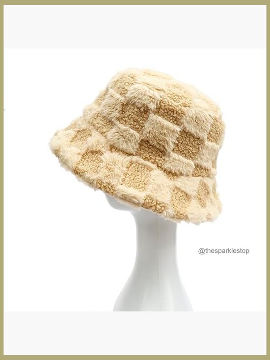 Faux Fur Bucket Hat Adjustable Winter Warm Plush Sherpa Fisherman Hat main image 5